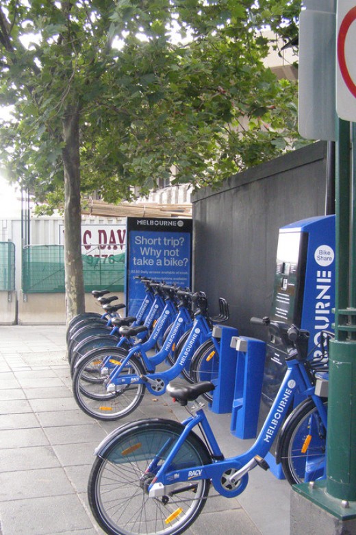 Bike stands in Melbourne